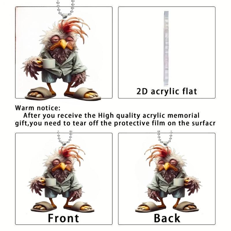 2D Креативный Новый Кулон Цыпленок Акриловый Плоский 2D Подвеска для Зеркала Заднего Вида В Салоне Автомобиля Подвеска Для Украшения Дома