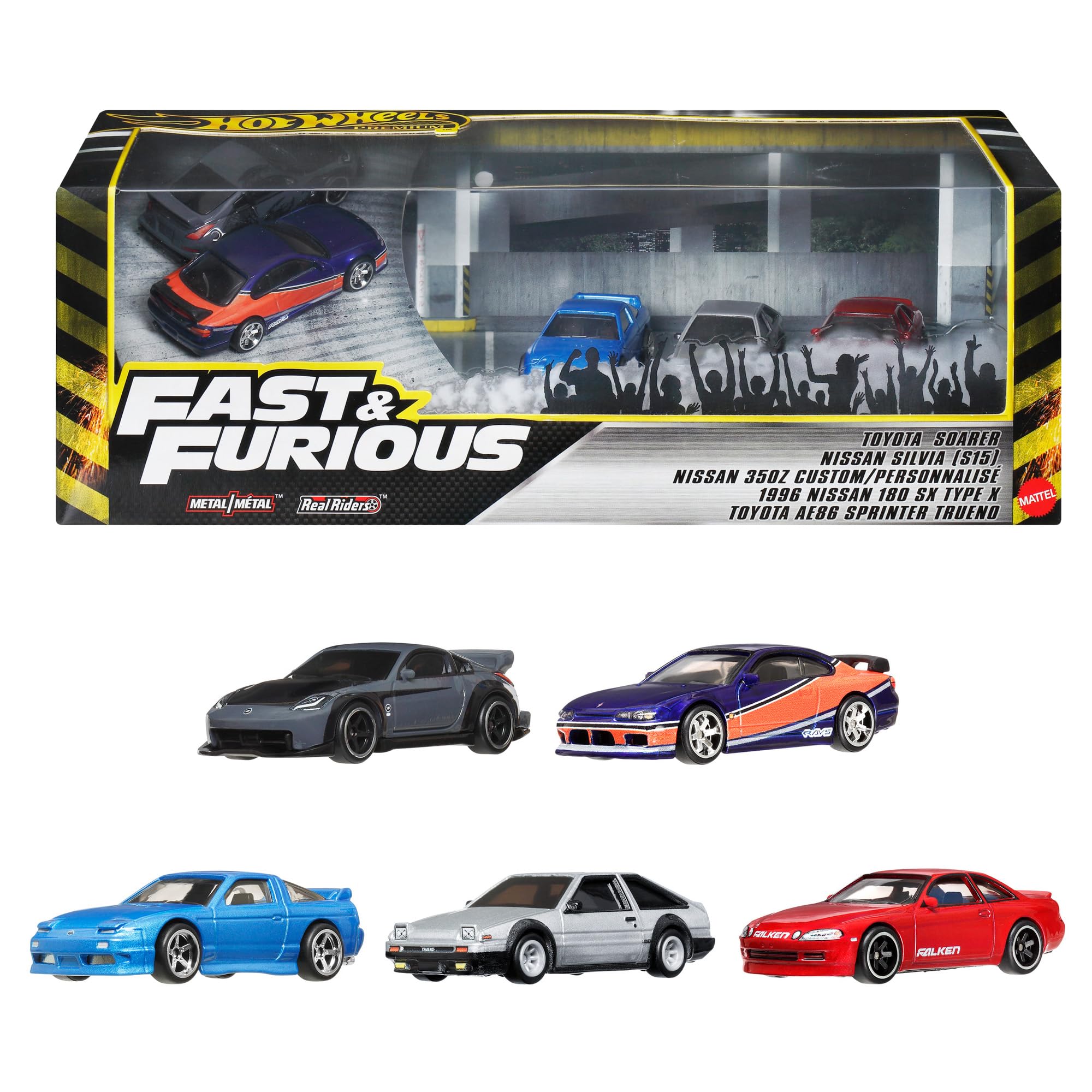 Hot Wheels Premium Форсаж Токийский дрифт Набор из 5 мини-машинок