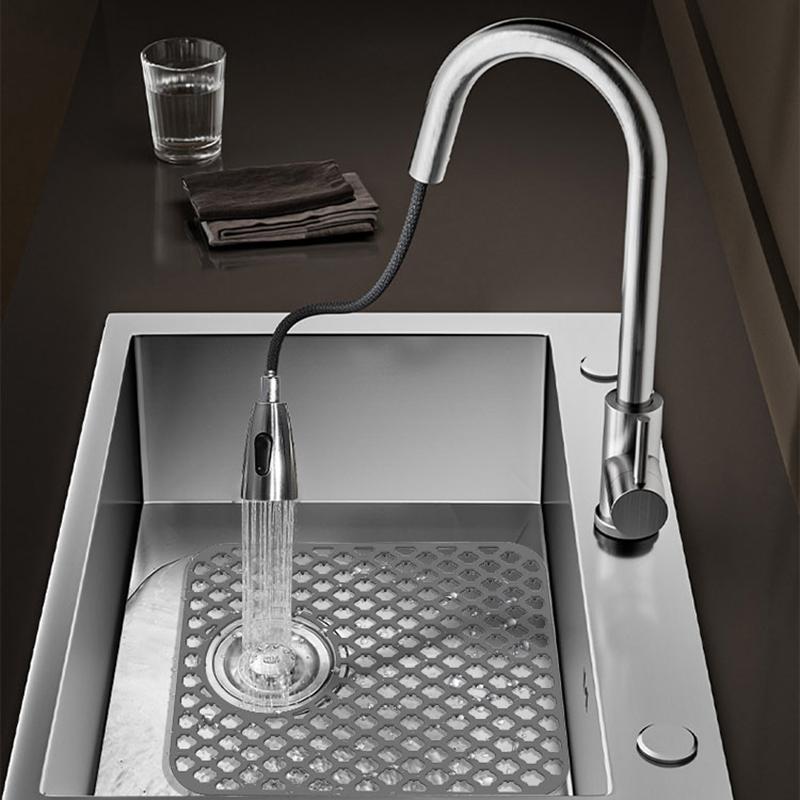 Silicone Sink Protectors For Kitchen Sink,Kitchen Sink With Center Drain Grid Accessory, Non-Slip Heat-Resistant Mat
