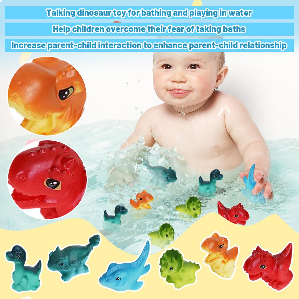 Виниловые игрушки для младенцев и детей для снятия стресса, сжимания и игры, взаимодействия родителей и детей, издающие звуки, игрушки для купания и игры в воде с динозаврами