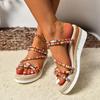 Fashion 2025 Female Shoes Open Toe Women's Sandals Plus Size Casual Sandals Women Round Toe Narrow Band Wedges Ladies Shoes