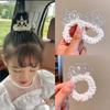 Children's Crown Pearl Scrunchie Princess Headdress Beaded Beaded Headstring Girl's Bun Head Artifact Rubber Band Headflower Tie