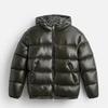 Men's Winter Fashion Solid Color Quilted Patchwork Hooded Cotton Clothes, Casual Loose Warm Zipper Cotton-padded Clothes