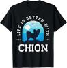 Funny Life Better Chion Vintage Blue Dog Mom Dad Tee Funny Gift Unisex T-Shirt