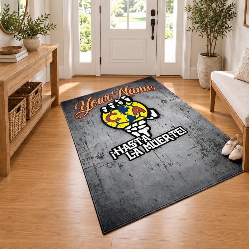 Club America Custom Name Personalized Rug Non‑Slip Doormat Floor Carpet Housewarming Birthday Gift for Family Friends