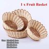 1PC Simulate Rattan Fruit Basket Snack Handmade Storage Basket Kitchen Picnic Bread Container Storag