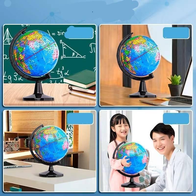 Vibrant Blue Pvc Globe 14.16cm High Definition Earth Model For Classroom Learning In English And Chinese
