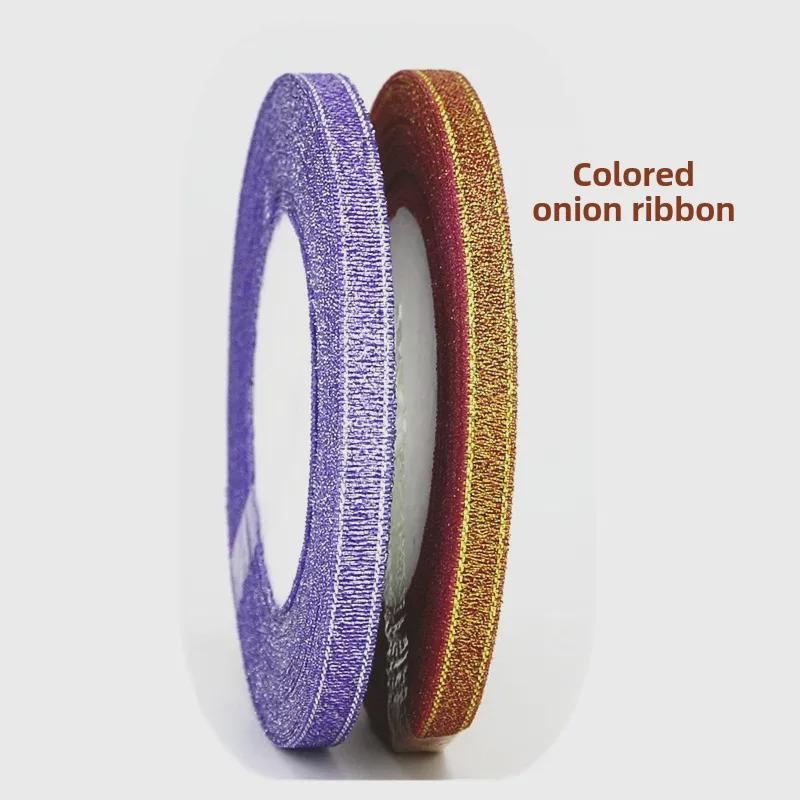 Цветная 1 см лента для подарка в виде цветка лука бант для рождественского украшения