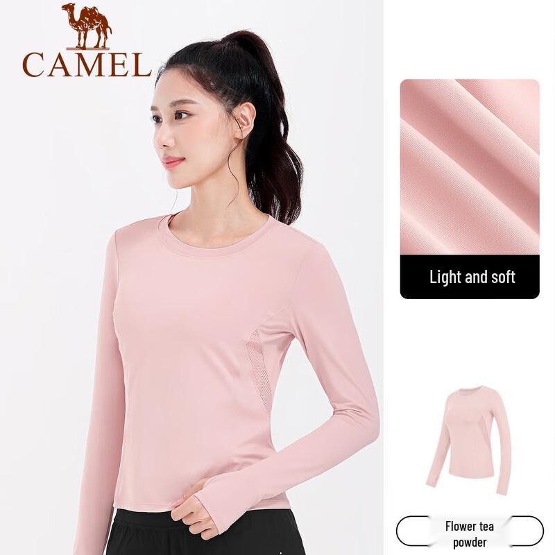 Camel Женская футболка с круглым вырезом и длинным рукавом