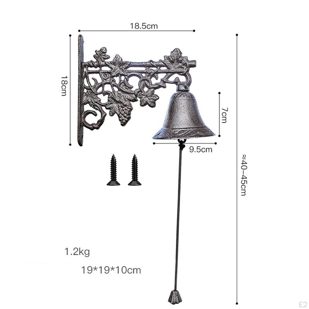 Dinner Bell Hand Vintage Style Home Wall Mounted Hanging Cast Iron Door Yard Entrance