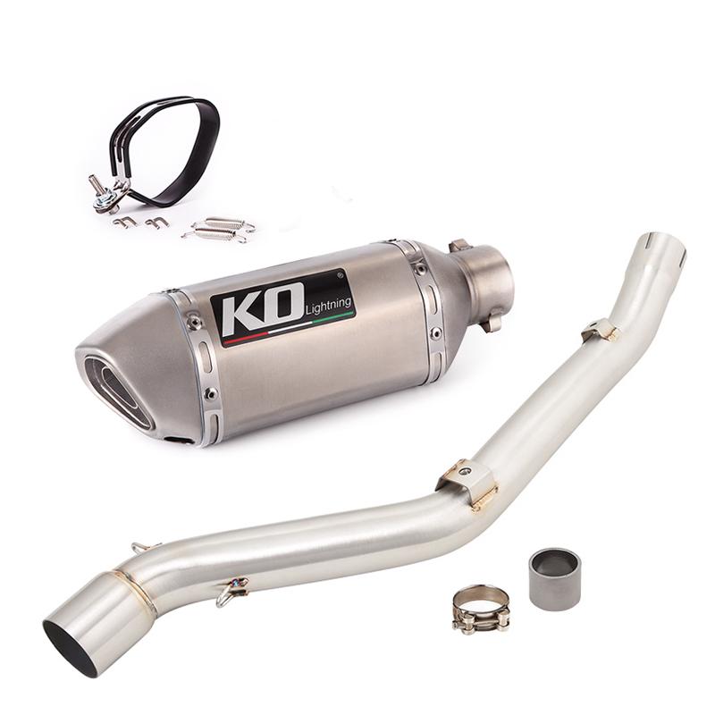 51MM Exhaust Pipe For Suzuki DR650 \ S \ SE 19-22 Motorcycle Muffler Mid Link Pipe Escape Connect Tube Slip On Stainless Steel