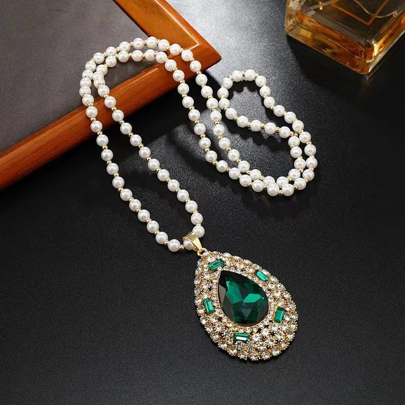 Ожерелье из бисера, длинная винтажная веревка в стиле бохо, ломтик цепи, каменные подвески, богемные этнические женщины