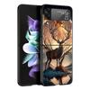 Cartoon Animal Deer Hard PC Phone Case For Samsung Galaxy Z Flip 7 6 5 4 Black Cover For Galaxy Z Flip 3 Foldable Shell Fundas