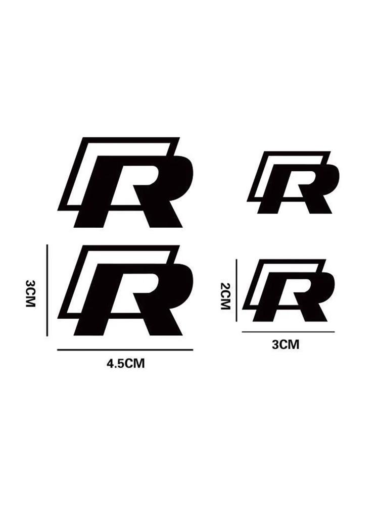 2026 Hot For VOLKSWAGEN VW 4Pcs R Logo Car Brake Caliper Stickers Disc Racing Tuning Decals for Volkswagen VW GOLF GTI R Line MK