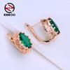 Clip Earrings For Women Fashion Green Cubic Zirconia Round Stud Earrings Jewelry For Wedding Party Gifts