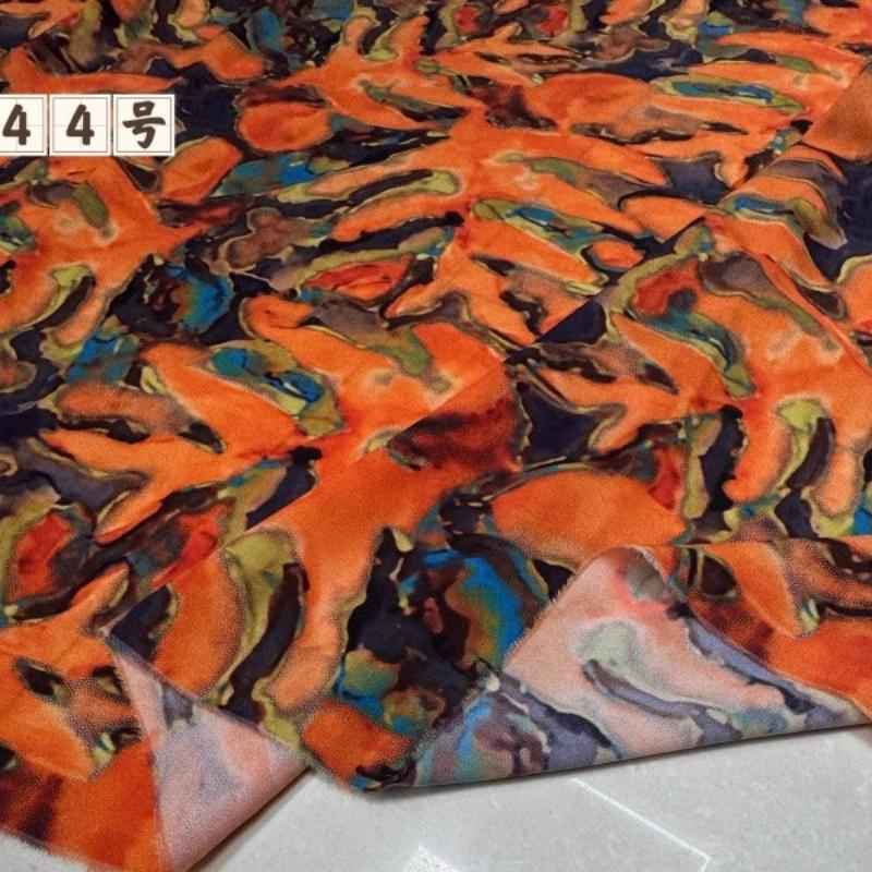 100x150cm Floral Printed Style Fabric Summer Silk Chiffon Fabric for Diy Sewing Soft Comfortable Dress Shirt Pajamas Pants
