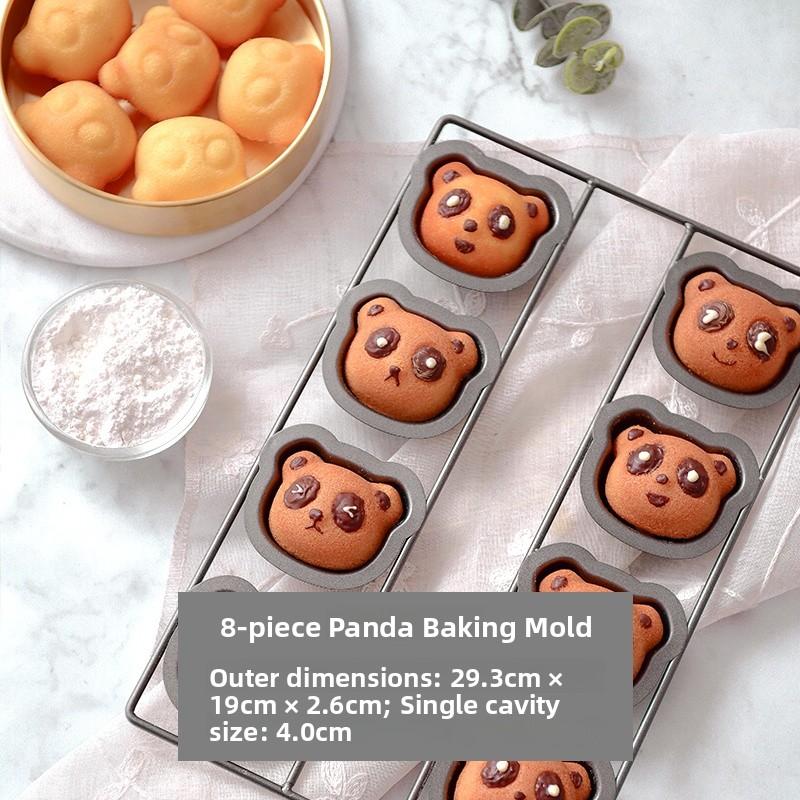 Chiyoda 8-Cavi Cartoon Panda Madeleine Baking Tray 3D Bear Cake Mold Chinese Sle Pure Color Kitchen Baking Utensils