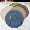 Non-Slip Braided Placemats Round Coaster Tableware Pads Woven Placemats  Dining Tables