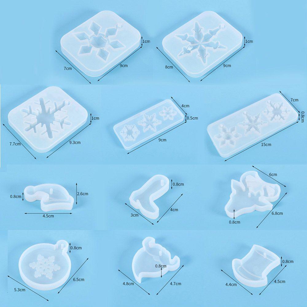 DIY Домашнее украшение Ремесла Снежинки Смолы Формы Силиконовый Подвеска Рождественский Подарок Эпоксидная Смола Форма
