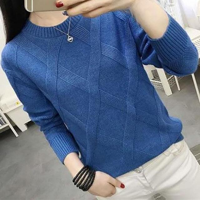 Half Turtleneck Wool Bottoming Shirt Women Short Lattice Loose Thickened Knit Sweater Inside Out Plus Size