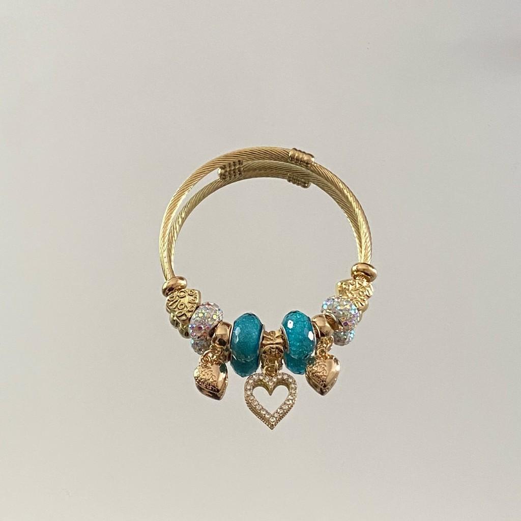 Fashion Heart Charm Bracelet With Adjustable Waterfall Style For Giftgiving