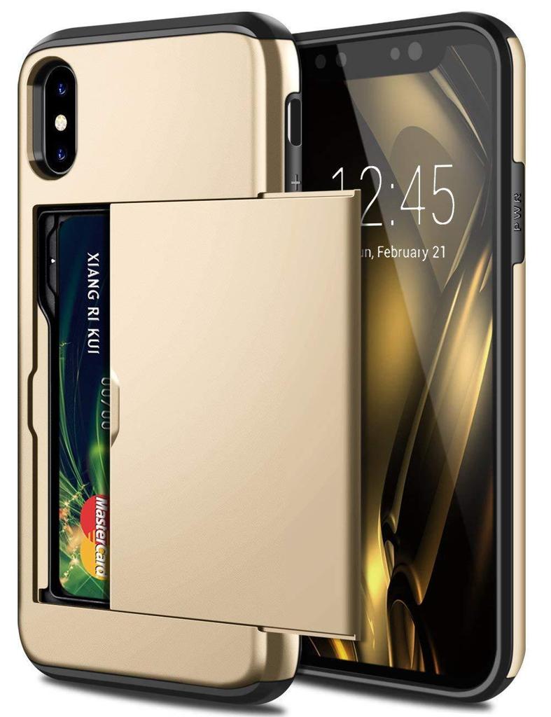 Чехол-слайдер Armor с карманом для карт для 16 15 14 13 12 Pro 11 11Pro Max Держатель для карт Крышка 16 Pro Max X XS Max XR Fundas Capa