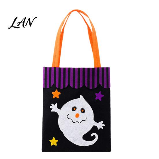 Holiday Photo Props Halloween Candy Bag, Cute Pumpkin Ghost Tote for Kids, Spooky Stiff Material Pouches Cartoon Pattern Treat Bag Party, Trick
