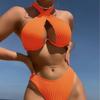 Solid Color Multi-color Sexy Bikini European and American Straps Split Swimsuit Set