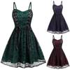 Women's Plus Size Halloween Lace Mesh Patchwork Sleeveless Camisole Mini Dress Cosplay