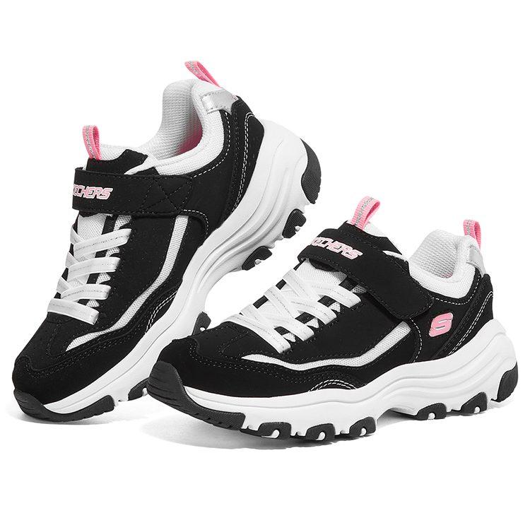 Skechers Мужские и женские повседневные кроссовки I Conik из искусственной кожи, низкие, черные с розовым, 8701646L-BKNP