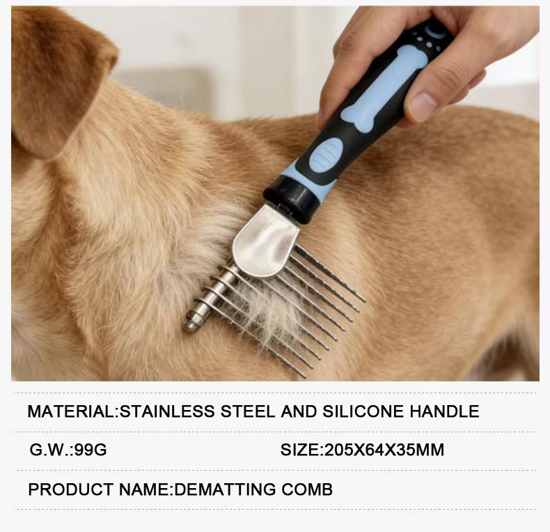 EXTRA LARGE PET DEMATTING COMBS for GOLDEN RETRIEVER LONG HAIRED CATS ERGONOMIC PET GROOMING TOOLS STAINLESS STEEL SAFE for DOGS