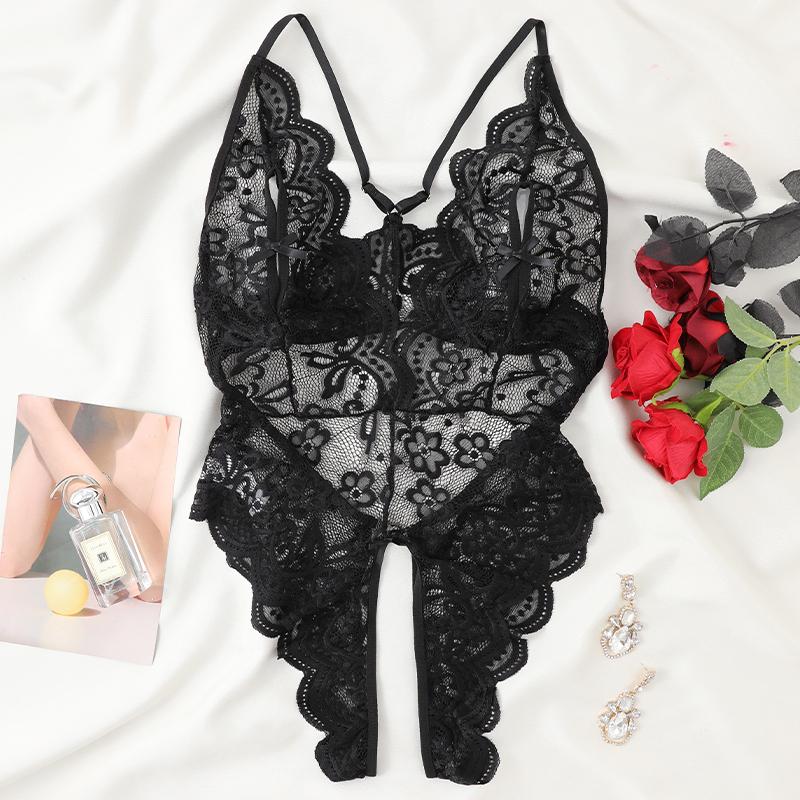 Exotic Costume Teddies Woman Sexy Lingerie Crotchless Sex Underwear Porn Babydoll Dress Hollow Hot Lace Sexy Bodysuit Pijama