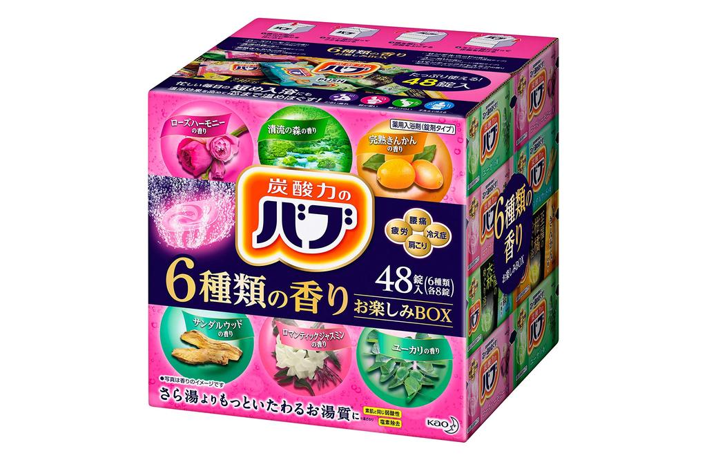 Babu 6 Scent Fun Box 48 Tablets Carbonated Bath Salts Assortment [Large Capacity] [Quasi-drug]