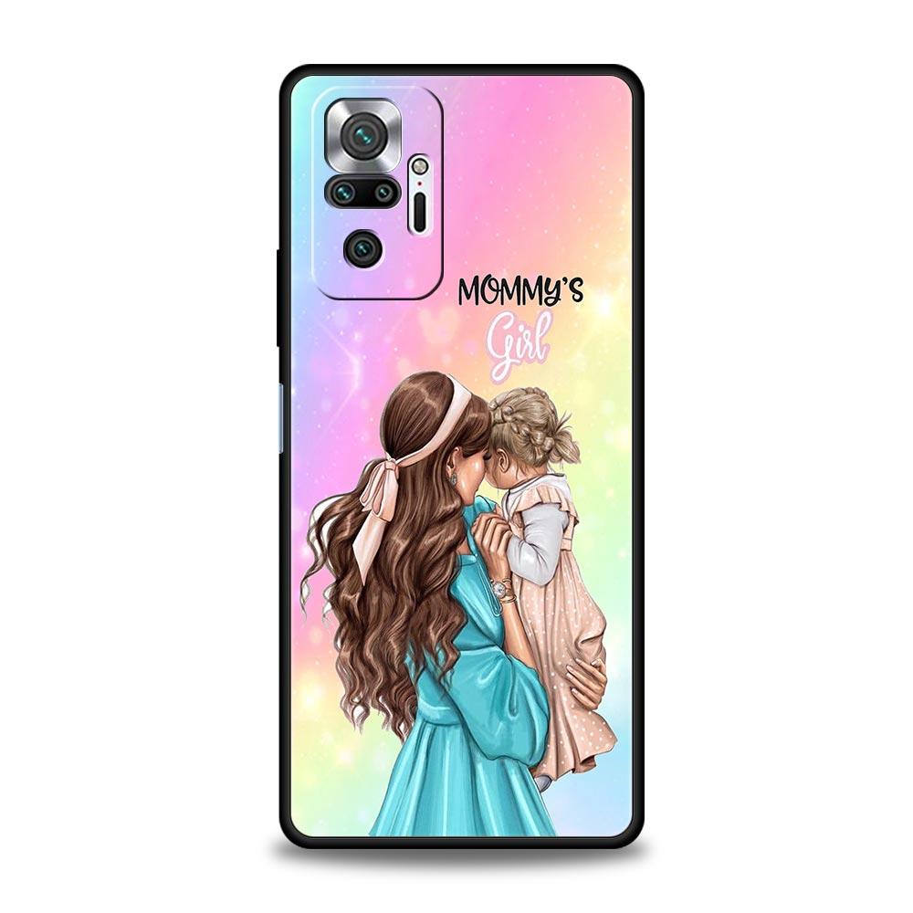 Чехол для телефона 'Супер Мама' для Xiaomi Redmi Note 14 13 5G 10 11 12 Pro Plus 4G 14C 13C 12C 10C Черный