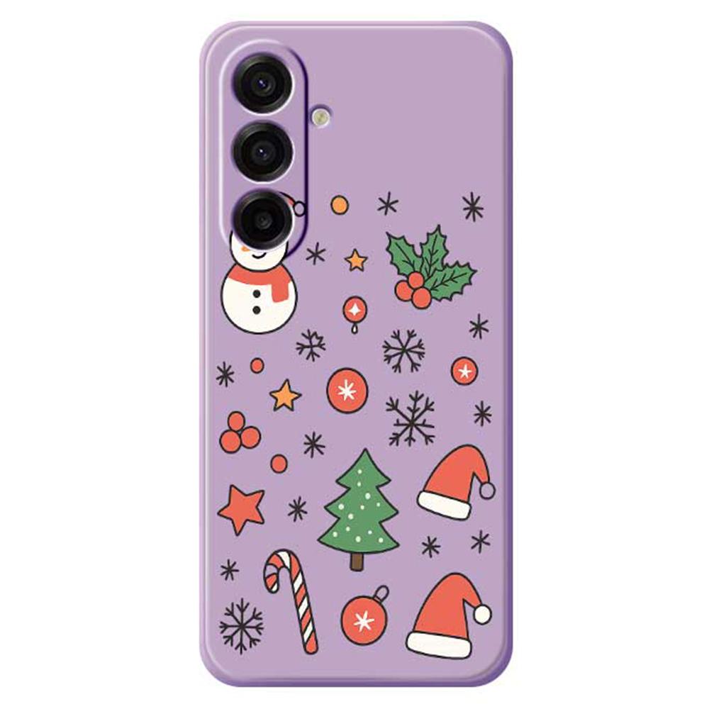 For Samsung Galaxy A17 5G Case Snowman and Santa Hat Pattern Printing Straight Edge TPU Phone Back Cover