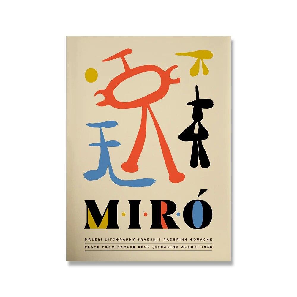 Joan Miro Винтажная абстрактная выставка настенная живопись на холсте скандинавские постеры и принты настенные панно для гостиной домашний декор без рамки