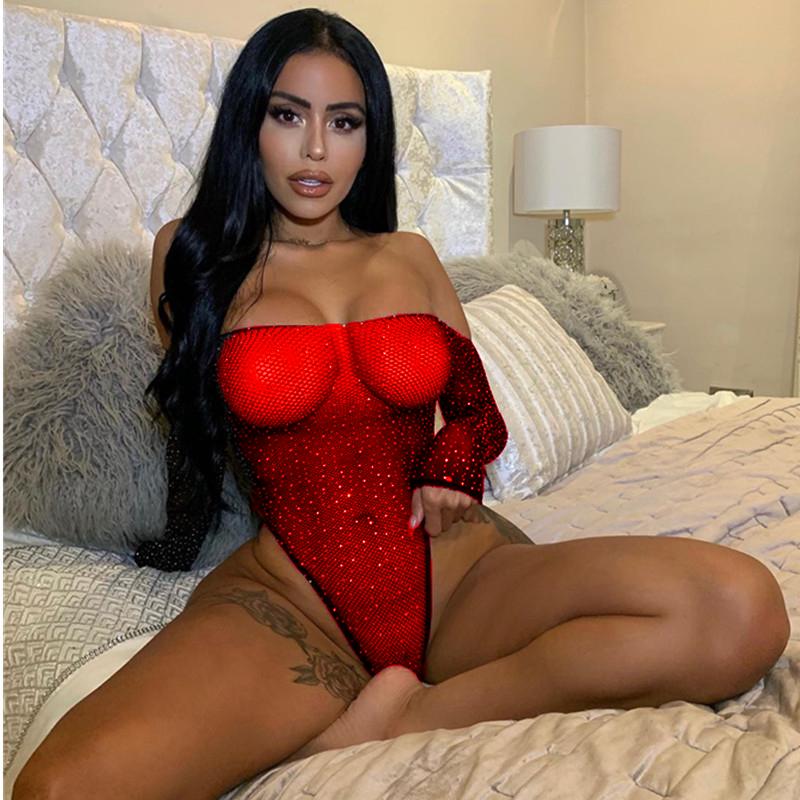Сексуальный цельный боди для нижнего белья, женский комплект бюстгальтера, прозрачное нижнее белье со стразами, прозрачный открытый комплект эротического нижнего белья больших размеров