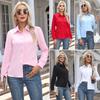 Spring and Summer  Women's Fashion Casual Long-sleeved Cardigan Button-down Shirt
