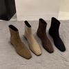 Fashion Autumn Winter Women Ankle Boots Low Heels Zipper Shoes Fashion Square Toe Comfortable Botas Zapatos De Mujer