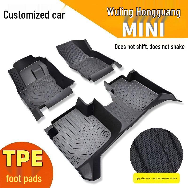 Нескользящие износостойкие автомобильные коврики из ТПЭ для Wuling Hongguang MINI (1-е, 2-е, 3-е, 4-е поколение Макарон)
