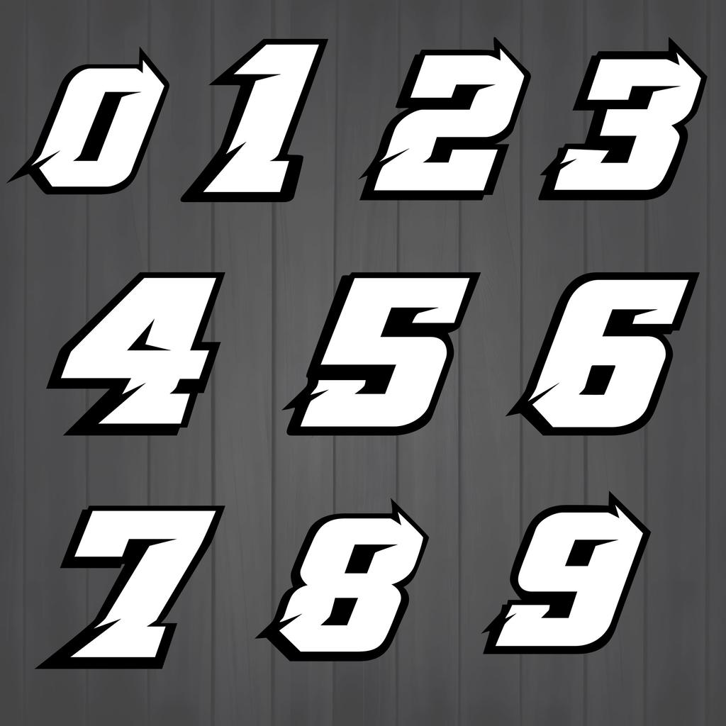2PCS Motorcycle Racing Arabic Numbers Stickers DIY Refit Reflective Rainbow Sticker Number Helmet Car Styling 3D Decals