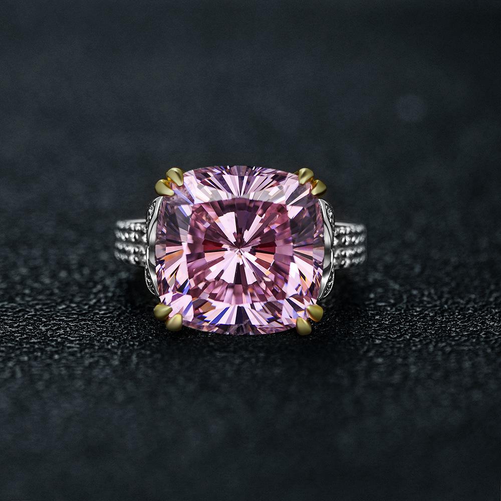 Gica Gema Кольца из стерлингового серебра 925 пробы, 14*14 мм, циркон квадратной формы, романтические ювелирные изделия, подарки для свадебной вечеринки