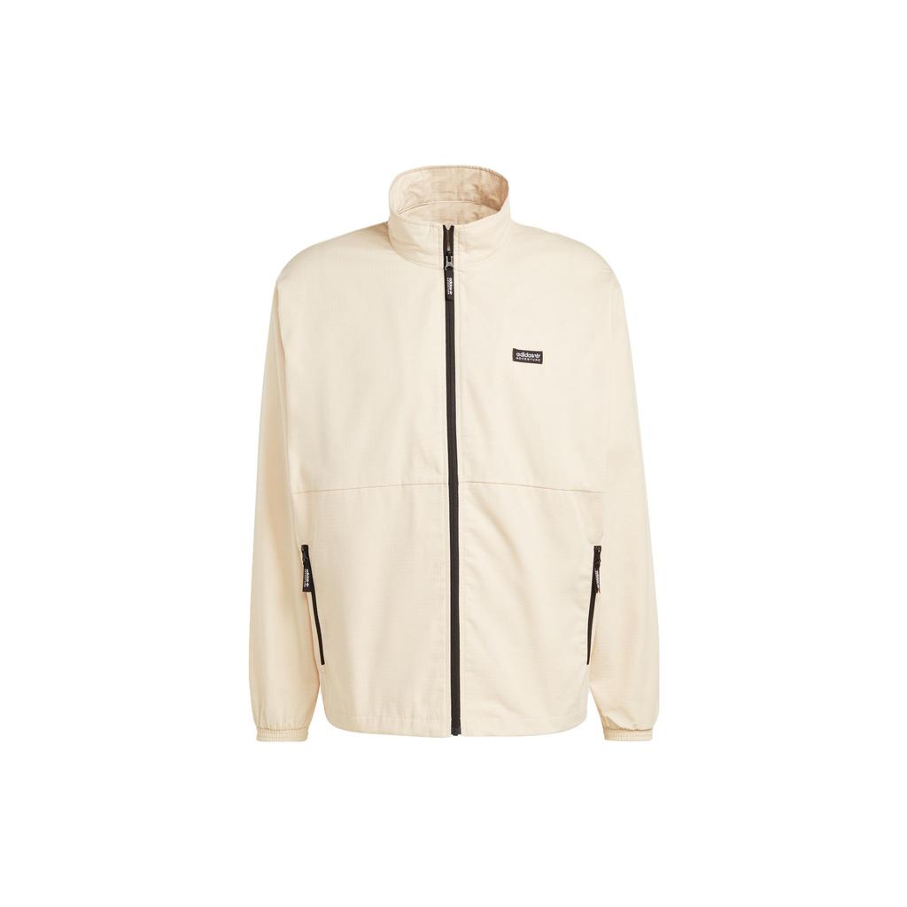 Adidas Originals Adventure Nature Awakening Solid Color Logo Stand Collar Zip Jacket Men Outerwear Rock-Layer Sandstorm HR3505