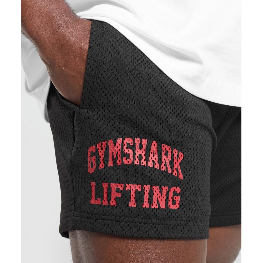 Gymshark Lifting Mesh 5 Shorts Black Conditioning Red A1b1j Bc1d