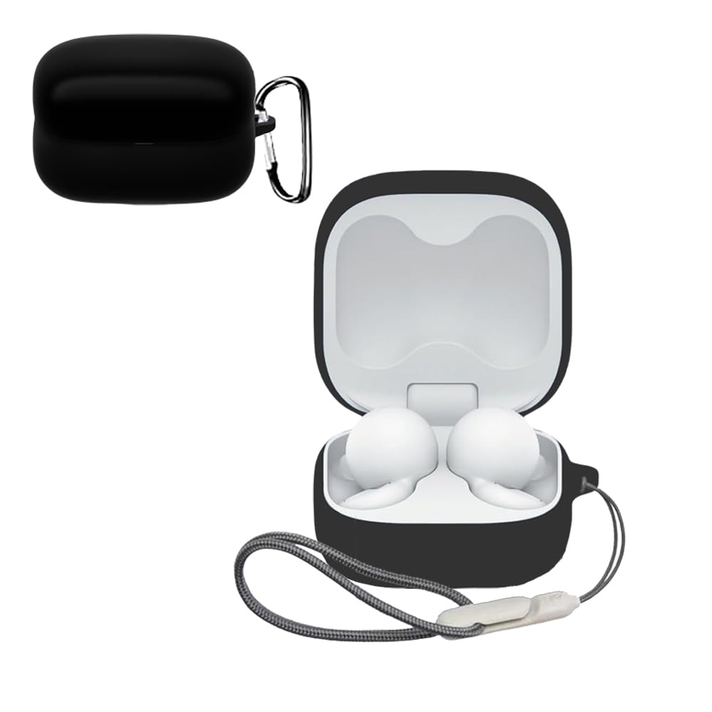 For Sony LinkBuds Open Case Soft Silica Gel Sports Cool Design Shock Absorption Waterproof Dustproof Lightweight Slim Soft Case Cover with Hook To