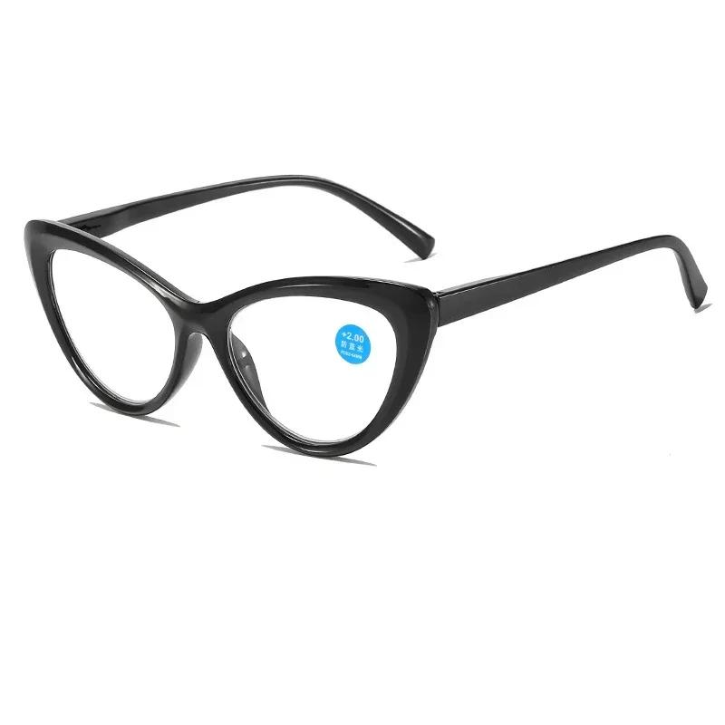 Очки для чтения «кошачий глаз», блокирующие синий свет, очки для дальнозоркости для мужчин и женщин, сверхлегкие линзы HD, очки для дальнего зрения, диоптрия +1,0