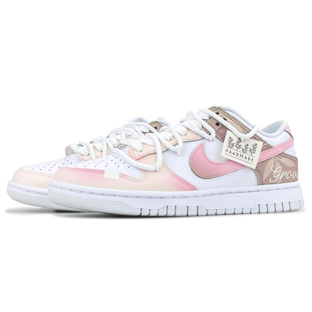 Nike Кеды Dunk Пионовый Цвет Нескользящие Устойчивые к истиранию Низкие Скейтбордические Обувь Унисекс Романтичный Розовый HF0730-160(Команда237-)