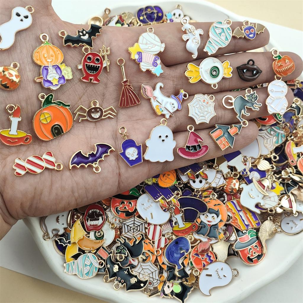 10g/50g/Lot Halloween Charms Enamel Jewelry Making Charms For Halloween Bracelet Necklace Earrings Making