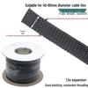 Black Flame Retardant Braided Nylon Mesh Tube - Expandable PET Shock-Absorbing Wire Sleeve