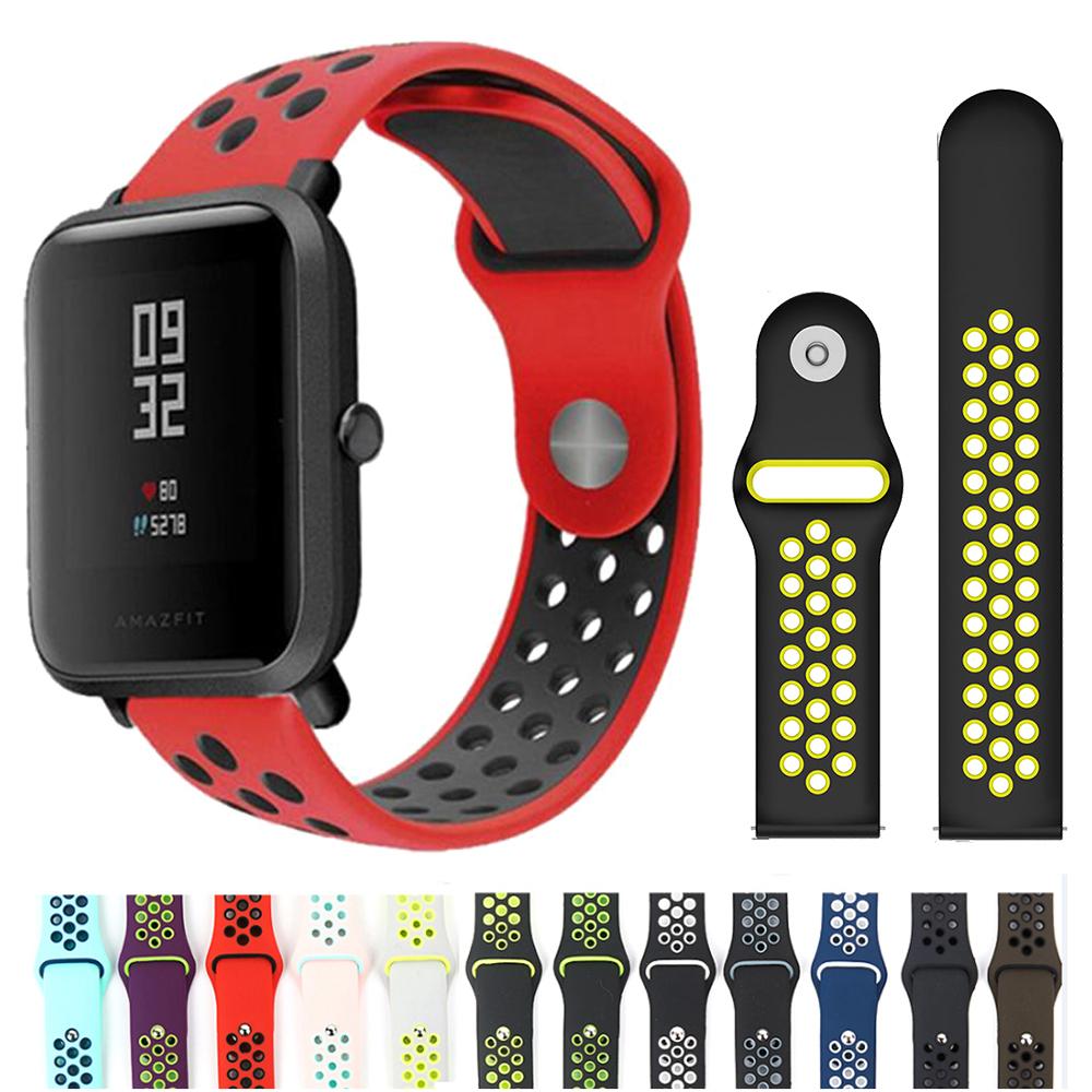 20mm Sports Silicone Watchband Strap For Xiaomi Huami Amazfit Bip Lite Bip U/S Smart Watch Band for Huami Amazfit GTS 4/2 Mini GTS 3